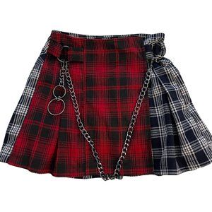 LF Mags & Pye Plaid Skirt With Chains Size XS/S